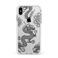 Black Dragon Apple iPhone Xs Max Impact Case White Edge on Silver Phone