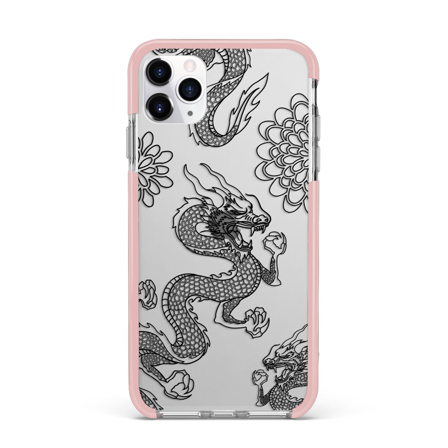 Black Dragon iPhone 11 Pro Max Impact Pink Edge Case
