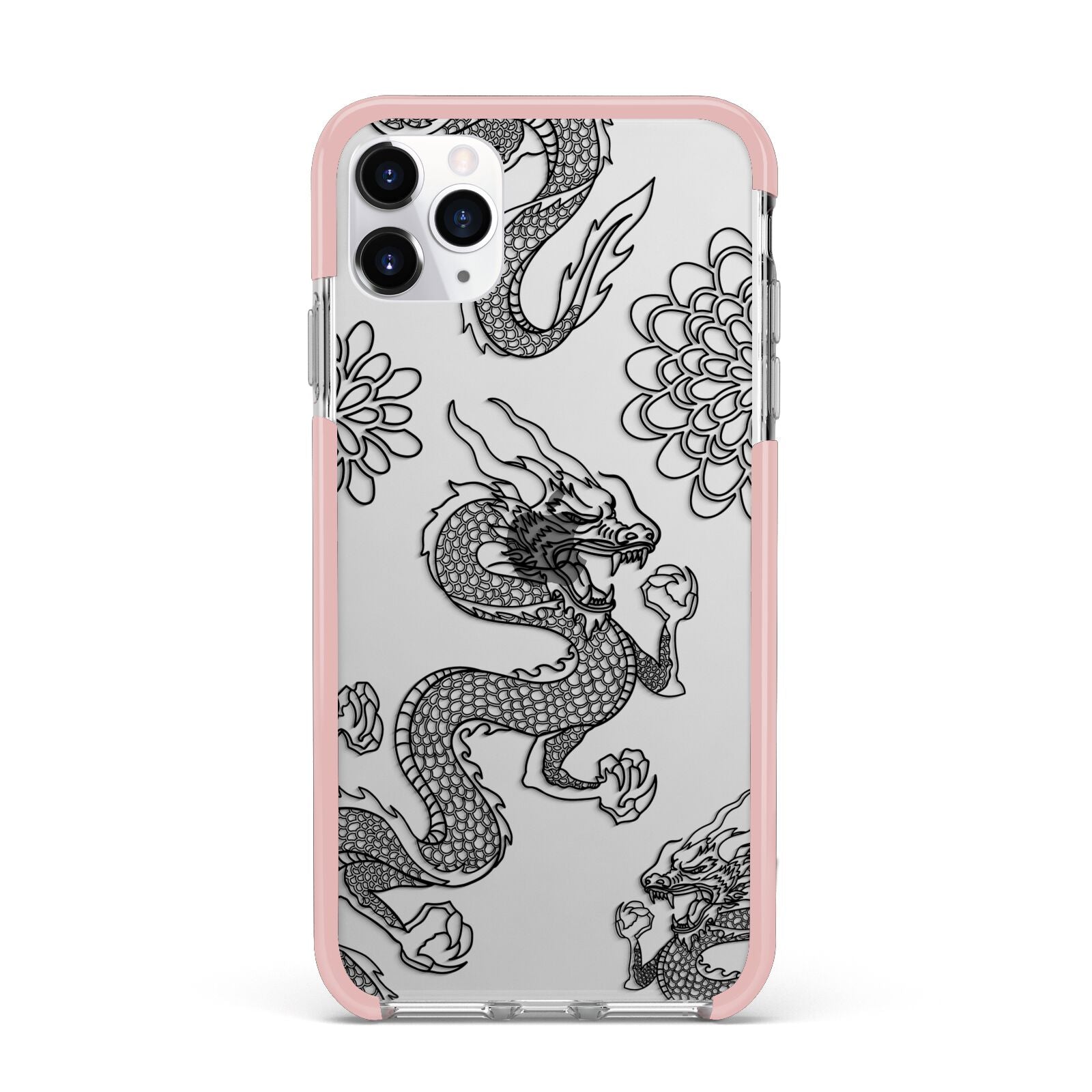 Black Dragon iPhone 11 Pro Max Impact Pink Edge Case