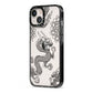 Black Dragon iPhone 13 Black Impact Case Side Angle on Silver phone