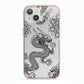 Black Dragon iPhone 13 TPU Impact Case with Pink Edges