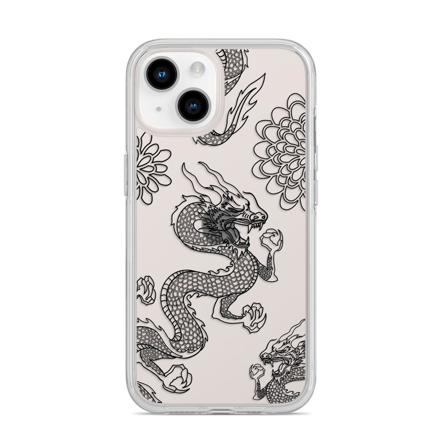 Black Dragon iPhone 14 Clear Tough Case Starlight
