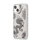Black Dragon iPhone 14 Glitter Tough Case Starlight Angled Image