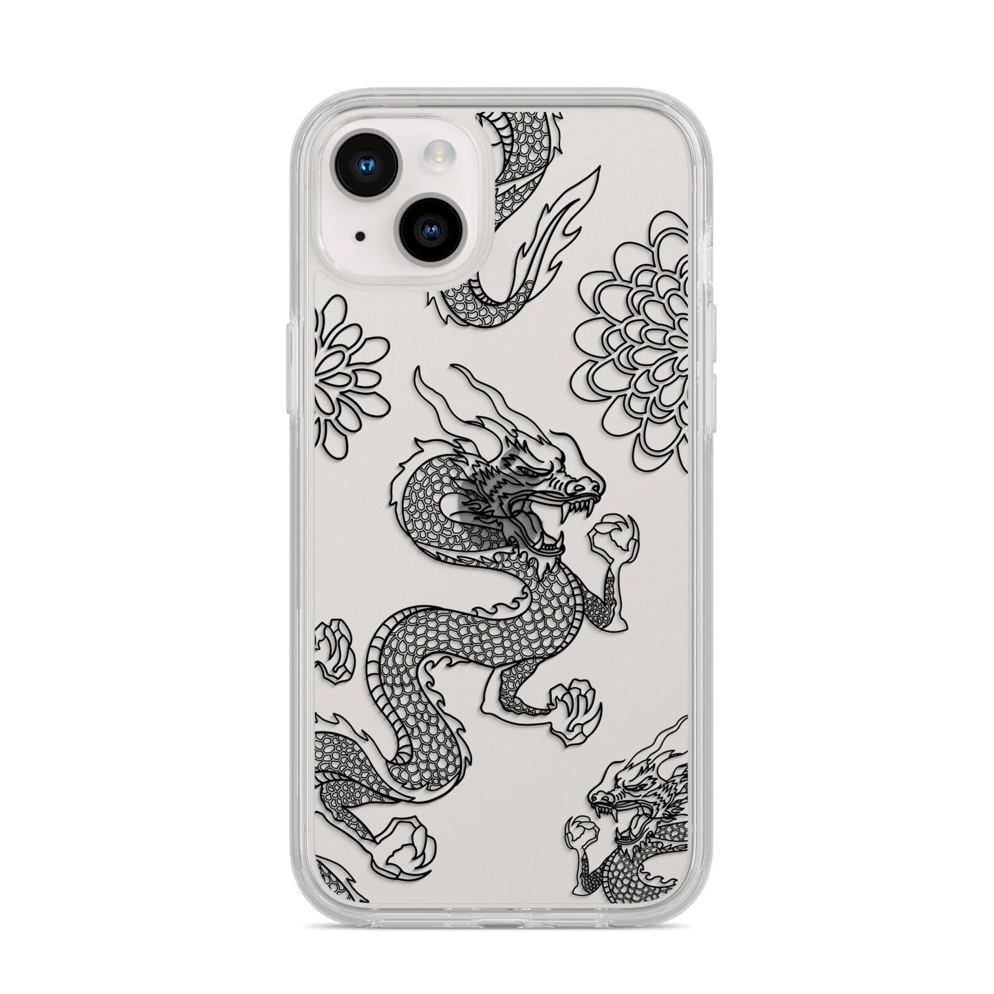 Black Dragon iPhone 14 Plus Clear Tough Case Starlight
