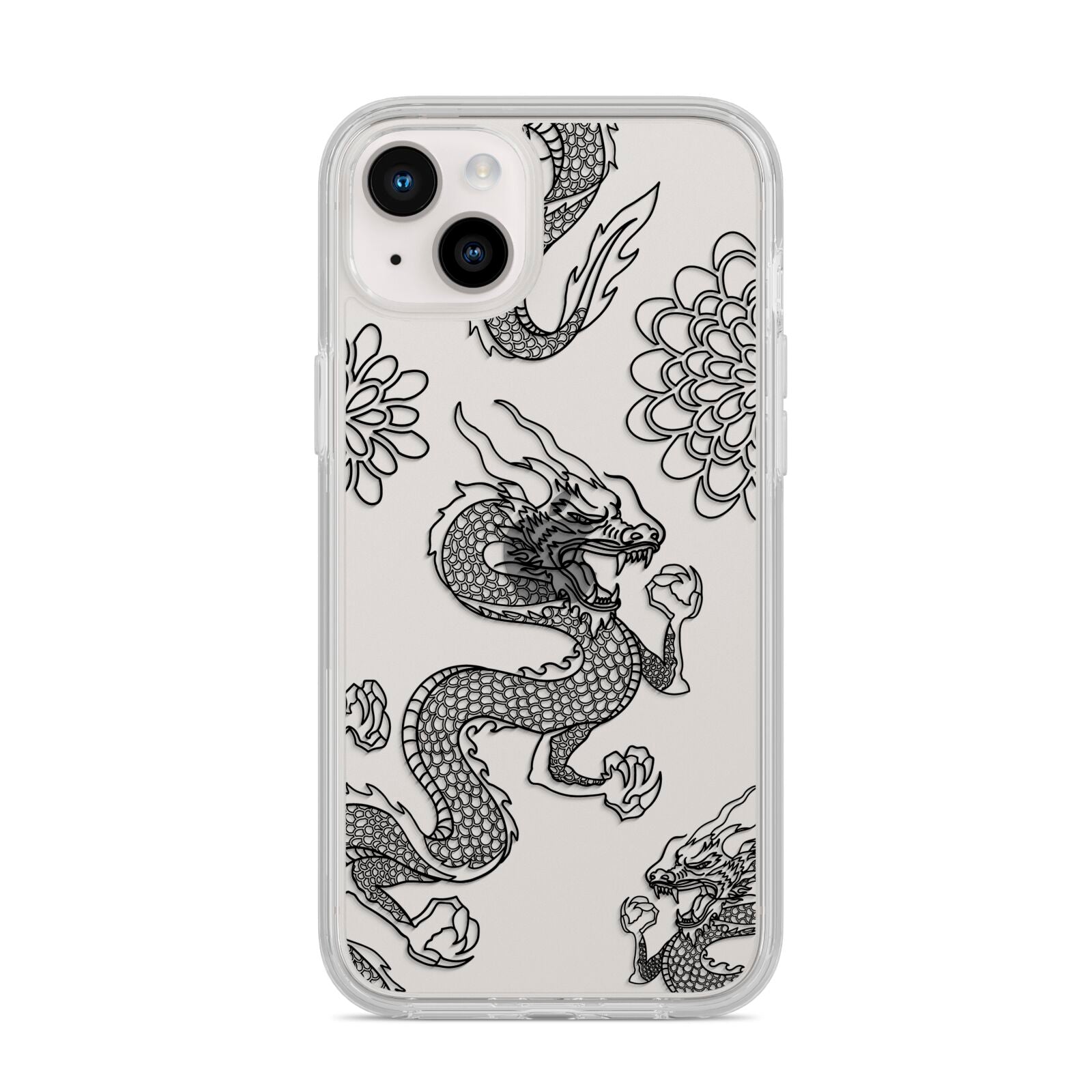 Black Dragon iPhone 14 Plus Clear Tough Case Starlight