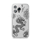 Black Dragon iPhone 14 Pro Max Clear Tough Case Silver