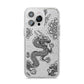Black Dragon iPhone 14 Pro Max Glitter Tough Case Silver