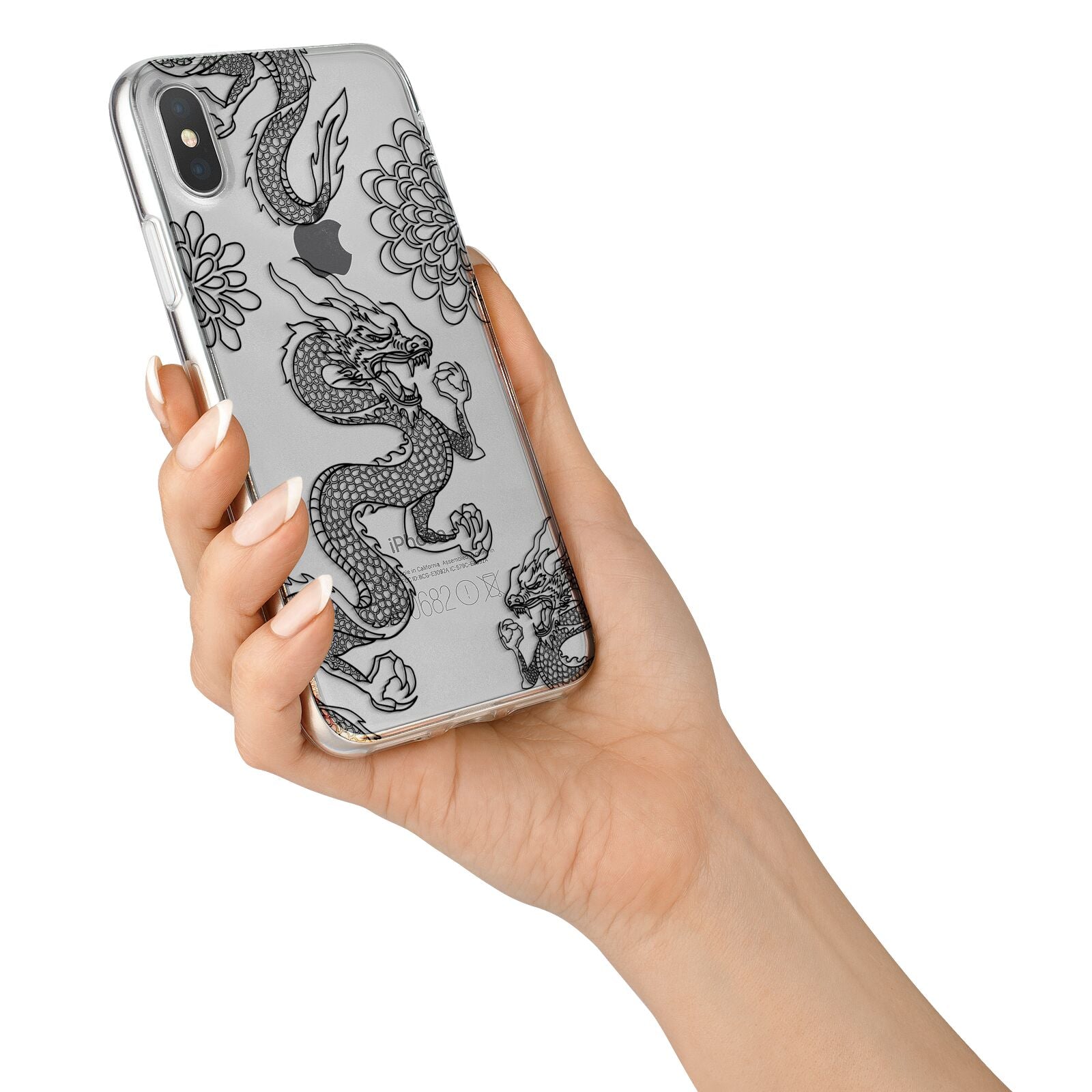 Black Dragon iPhone X Bumper Case on Silver iPhone Alternative Image 2