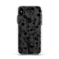 Black Floral Meadow Apple iPhone Xs Impact Case White Edge on Black Phone