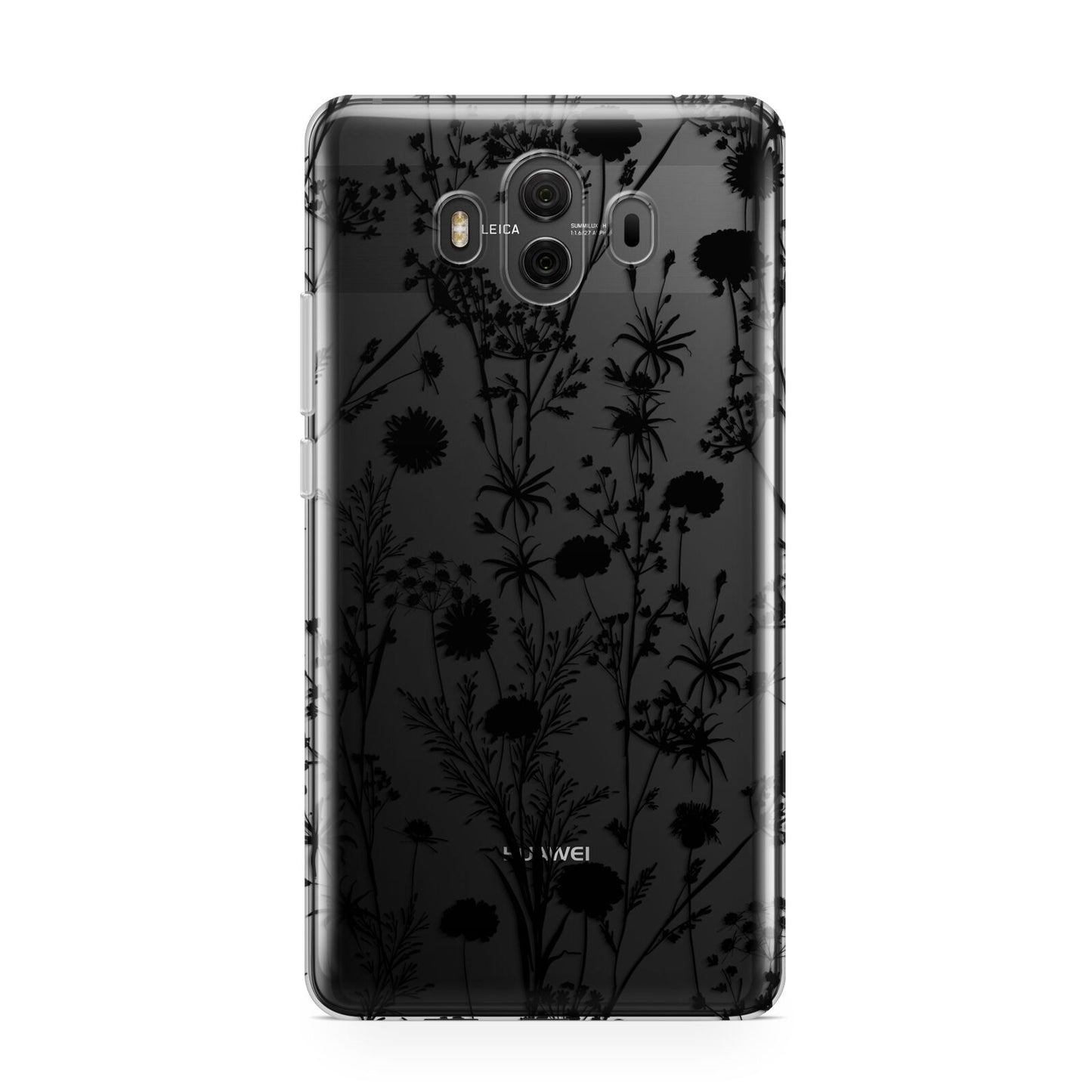 Black Floral Meadow Huawei Mate 10 Protective Phone Case