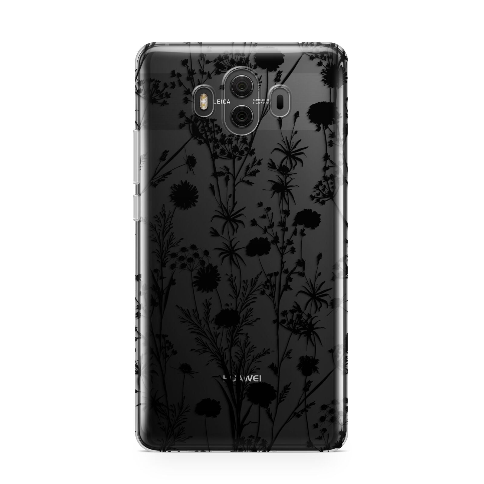 Black Floral Meadow Huawei Mate 10 Protective Phone Case