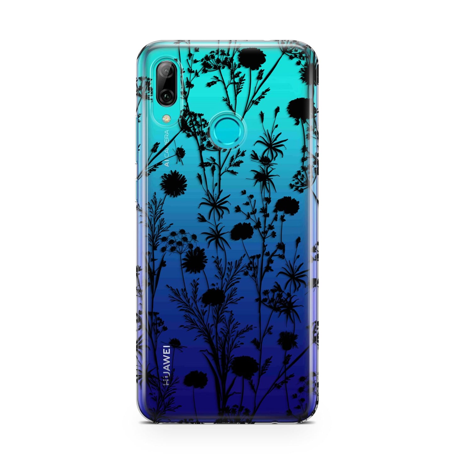 Black Floral Meadow Huawei P Smart 2019 Case