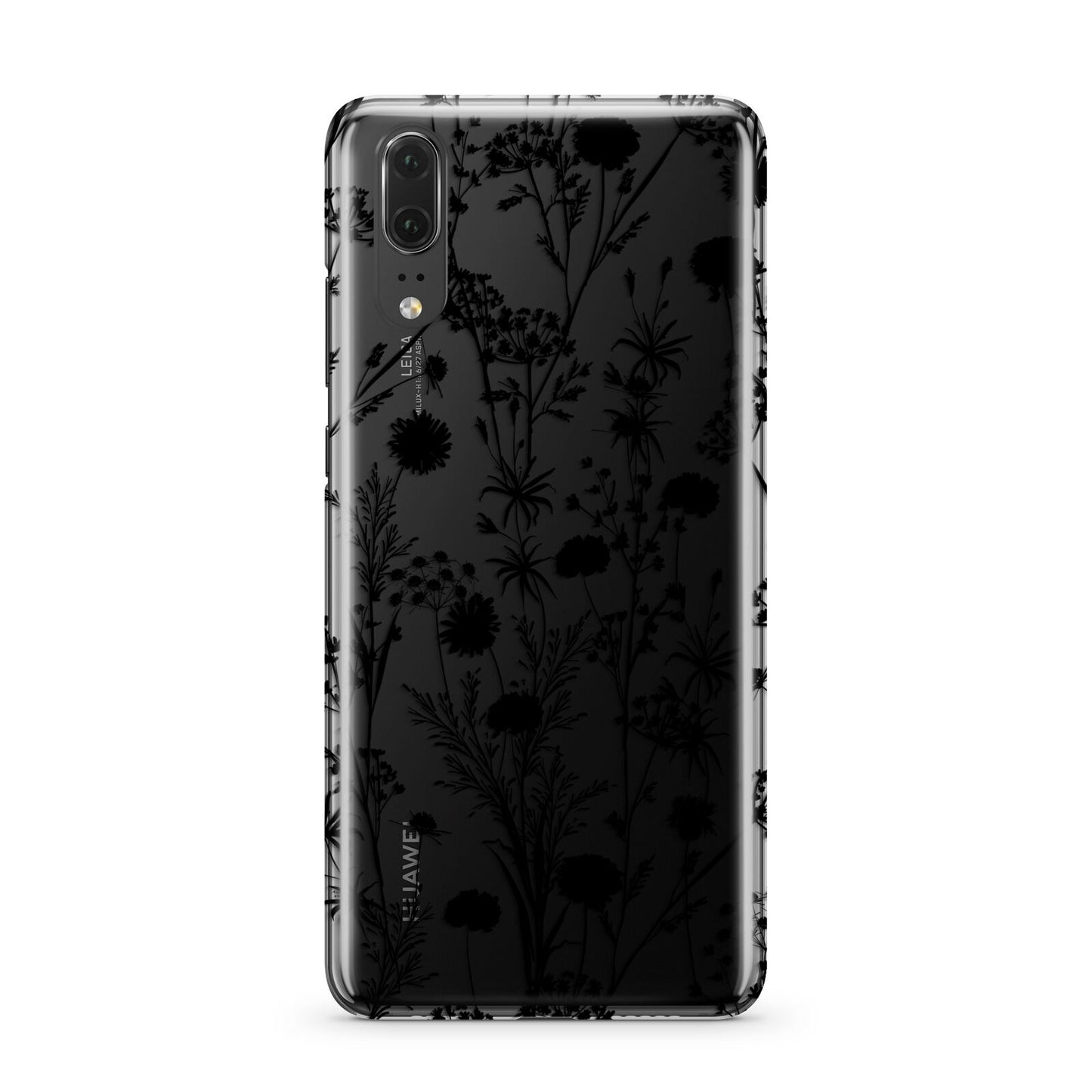 Black Floral Meadow Huawei P20 Phone Case