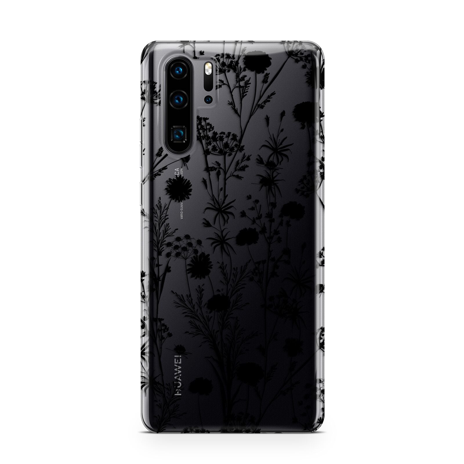 Black Floral Meadow Huawei P30 Pro Phone Case