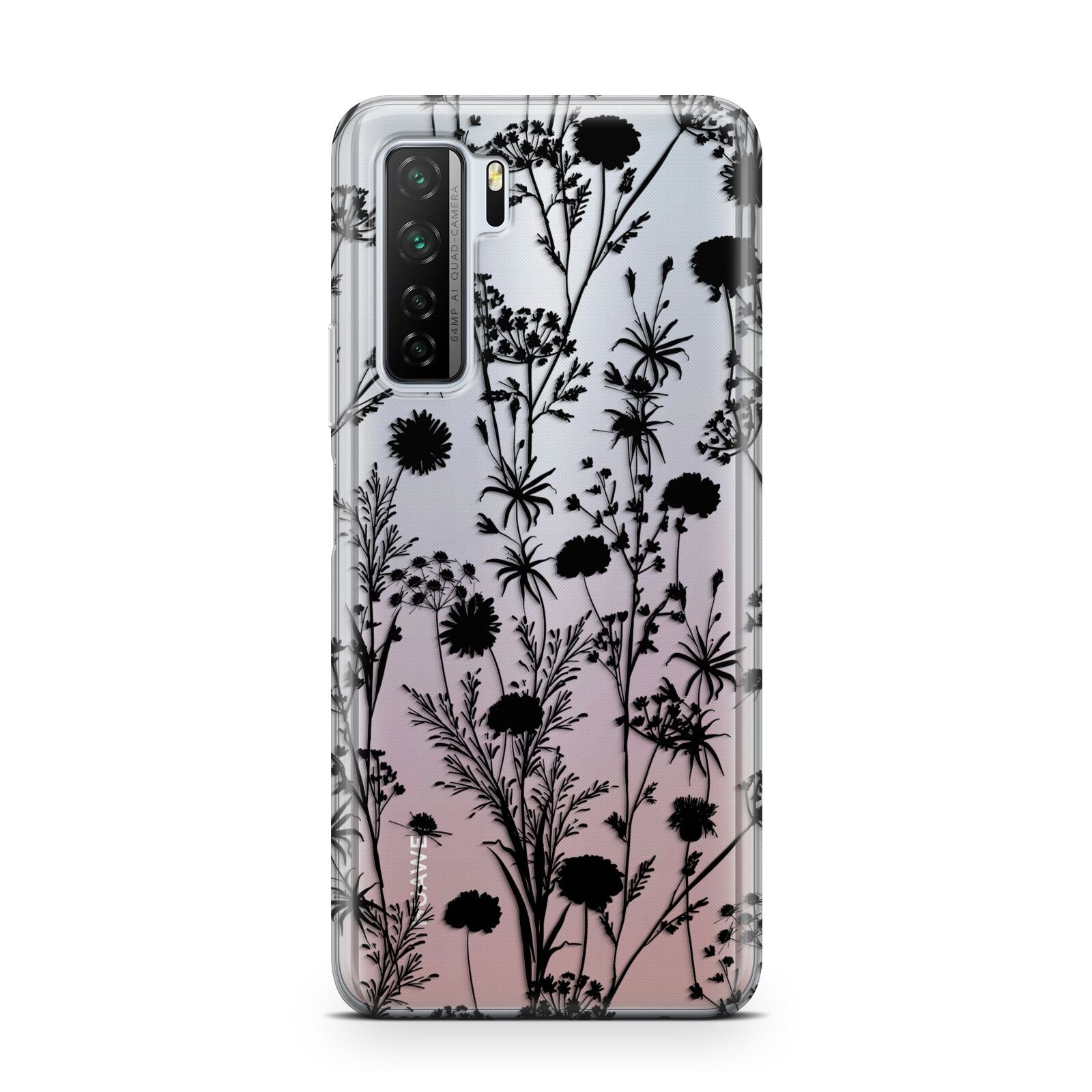 Black Floral Meadow Huawei P40 Lite 5G Phone Case