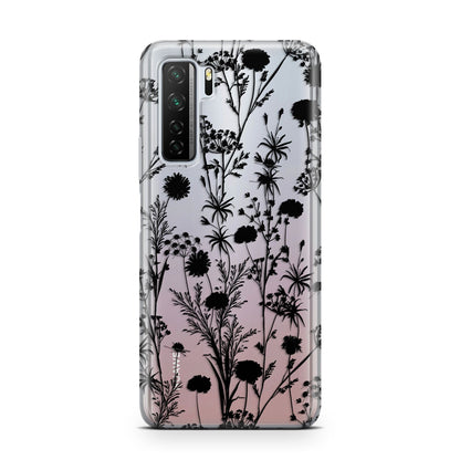 Black Floral Meadow Huawei P40 Lite 5G Phone Case