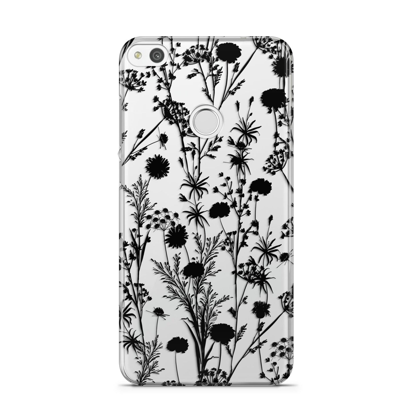 Black Floral Meadow Huawei P8 Lite Case