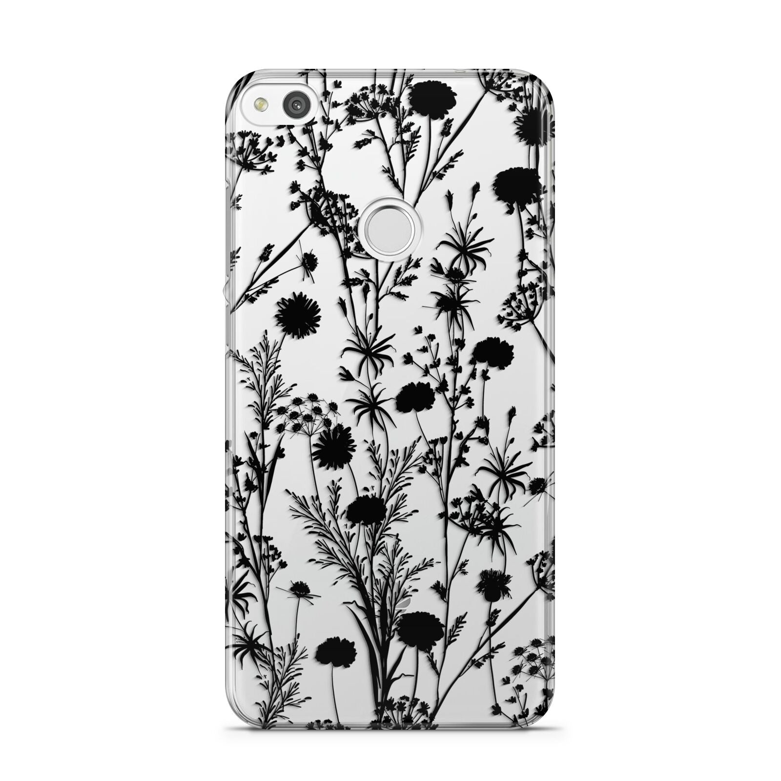 Black Floral Meadow Huawei P8 Lite Case