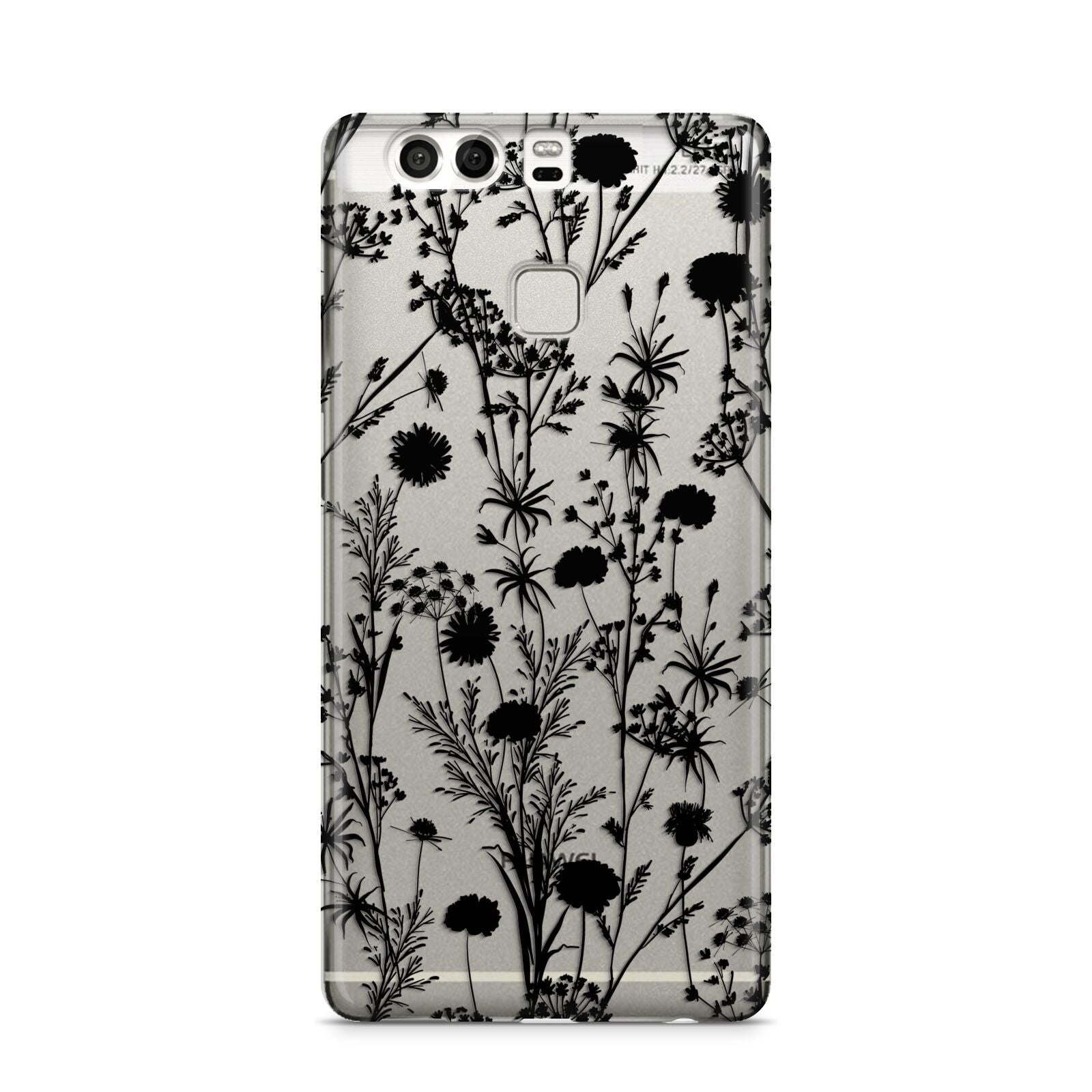 Black Floral Meadow Huawei P9 Case