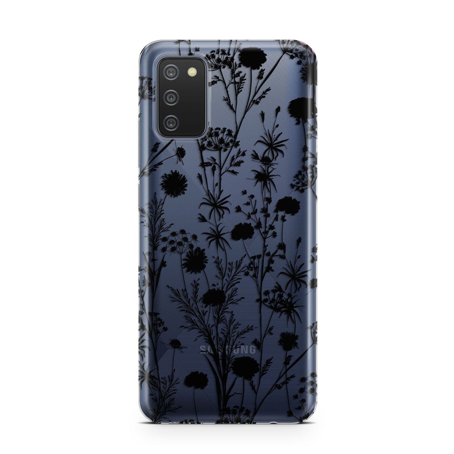 Black Floral Meadow Samsung A02s Case