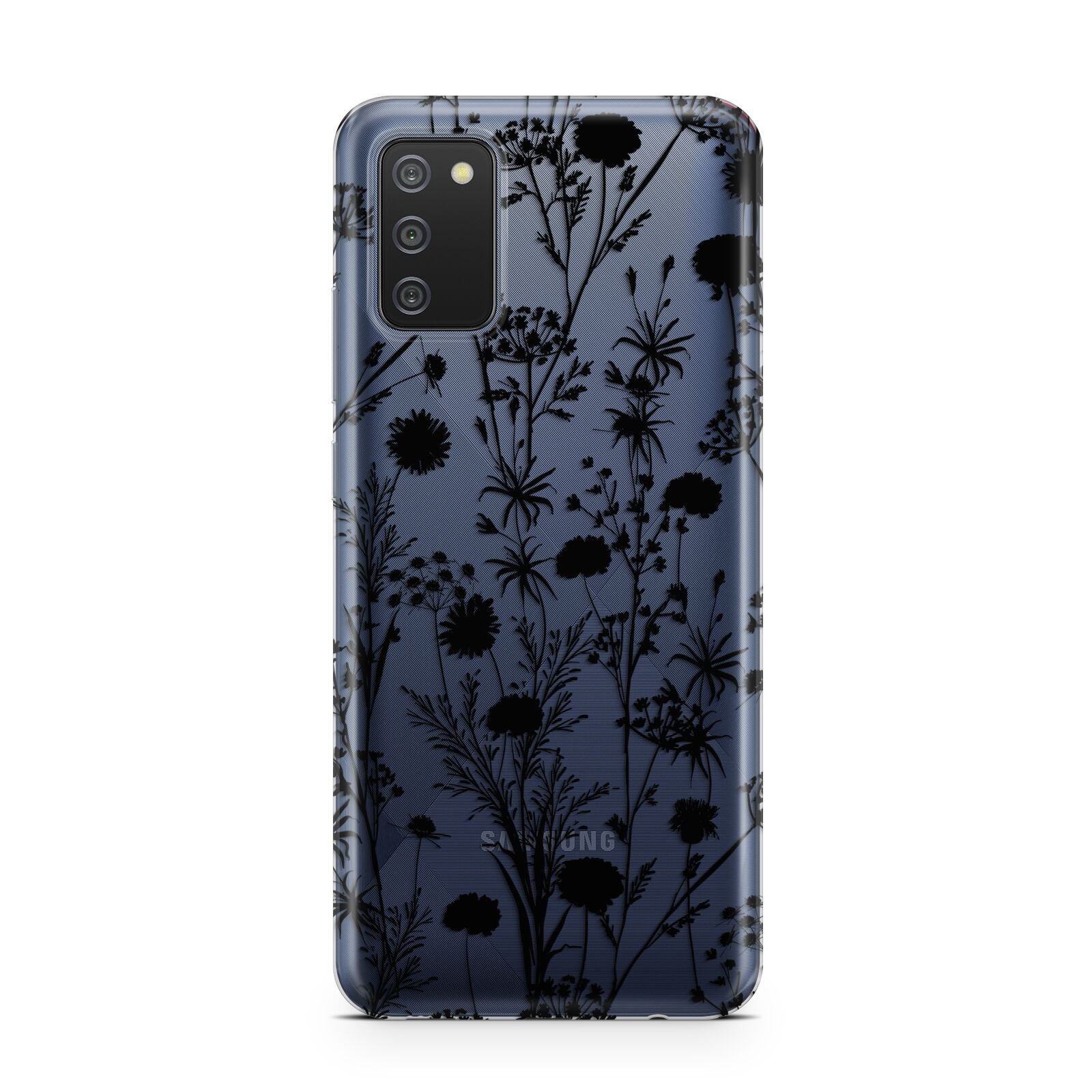 Black Floral Meadow Samsung A02s Case
