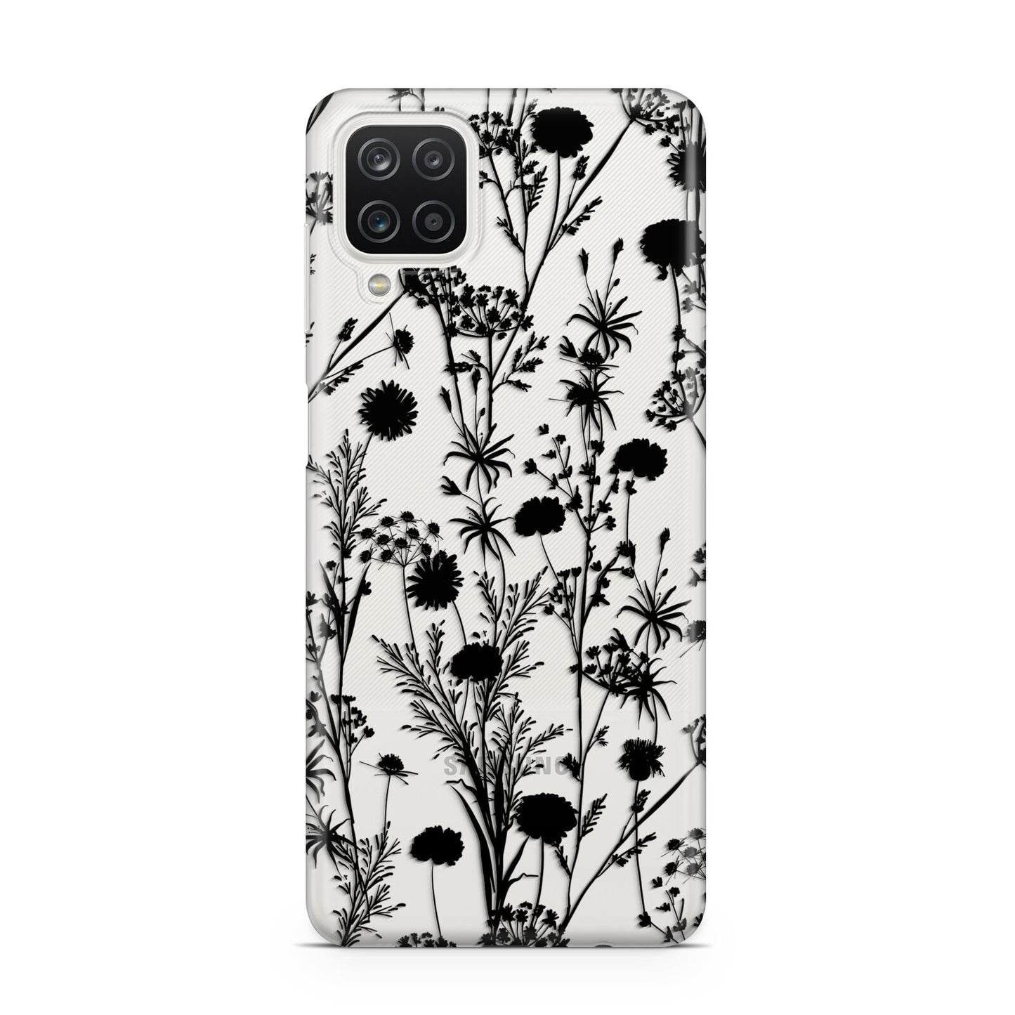 Black Floral Meadow Samsung A12 Case
