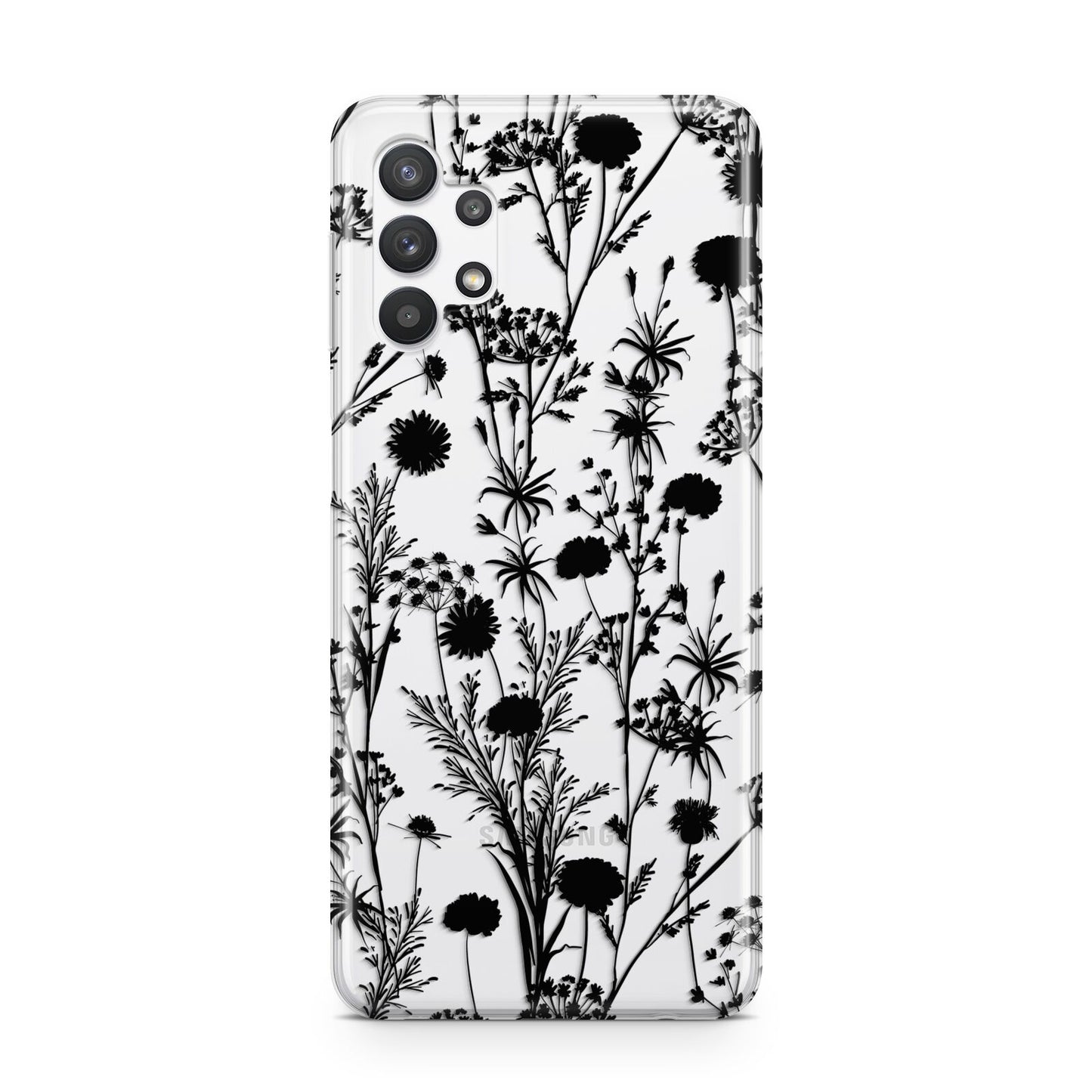 Black Floral Meadow Samsung A32 5G Case