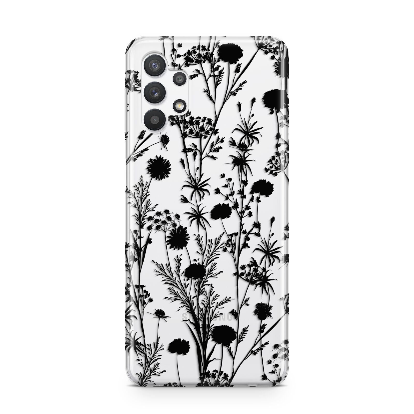 Black Floral Meadow Samsung A32 5G Case