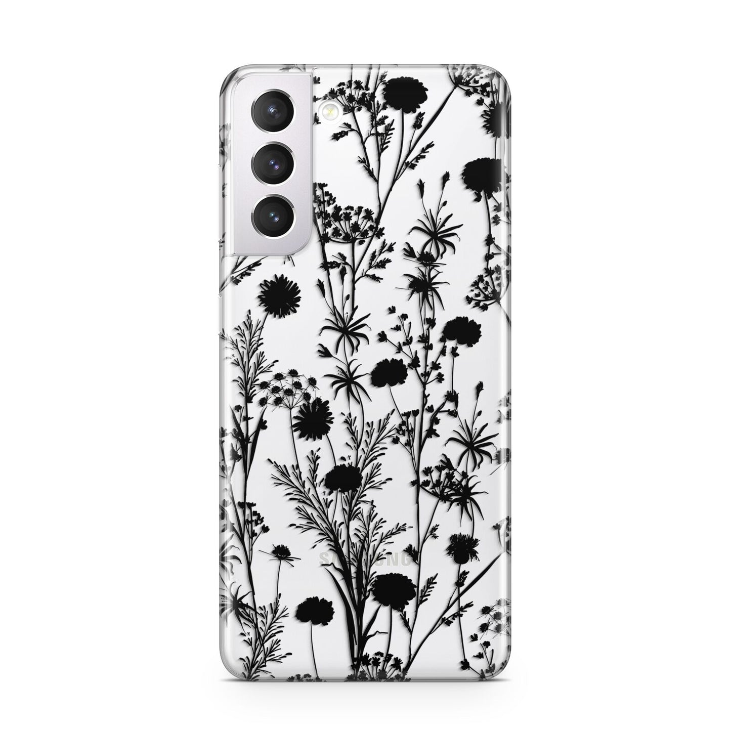 Black Floral Meadow Samsung S21 Case