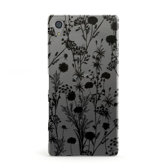 Black Floral Meadow Sony Xperia Case