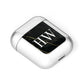 Black Gold Marble Effect Initials Personalised AirPods Case Laid Flat