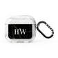 Black Gold Marble Effect Initials Personalised AirPods Glitter Case 3rd Gen