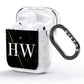 Black Gold Marble Effect Initials Personalised AirPods Glitter Case Side Image