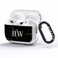 Black Gold Marble Effect Initials Personalised AirPods Pro Clear Case Side Image