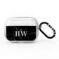 Black Gold Marble Effect Initials Personalised AirPods Pro Glitter Case