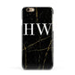 Black Gold Marble Effect Initials Personalised Apple iPhone 6 3D Snap Case