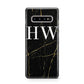 Black Gold Marble Effect Initials Personalised Protective Samsung Galaxy Case