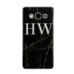 Black Gold Marble Effect Initials Personalised Samsung Galaxy A5 Case