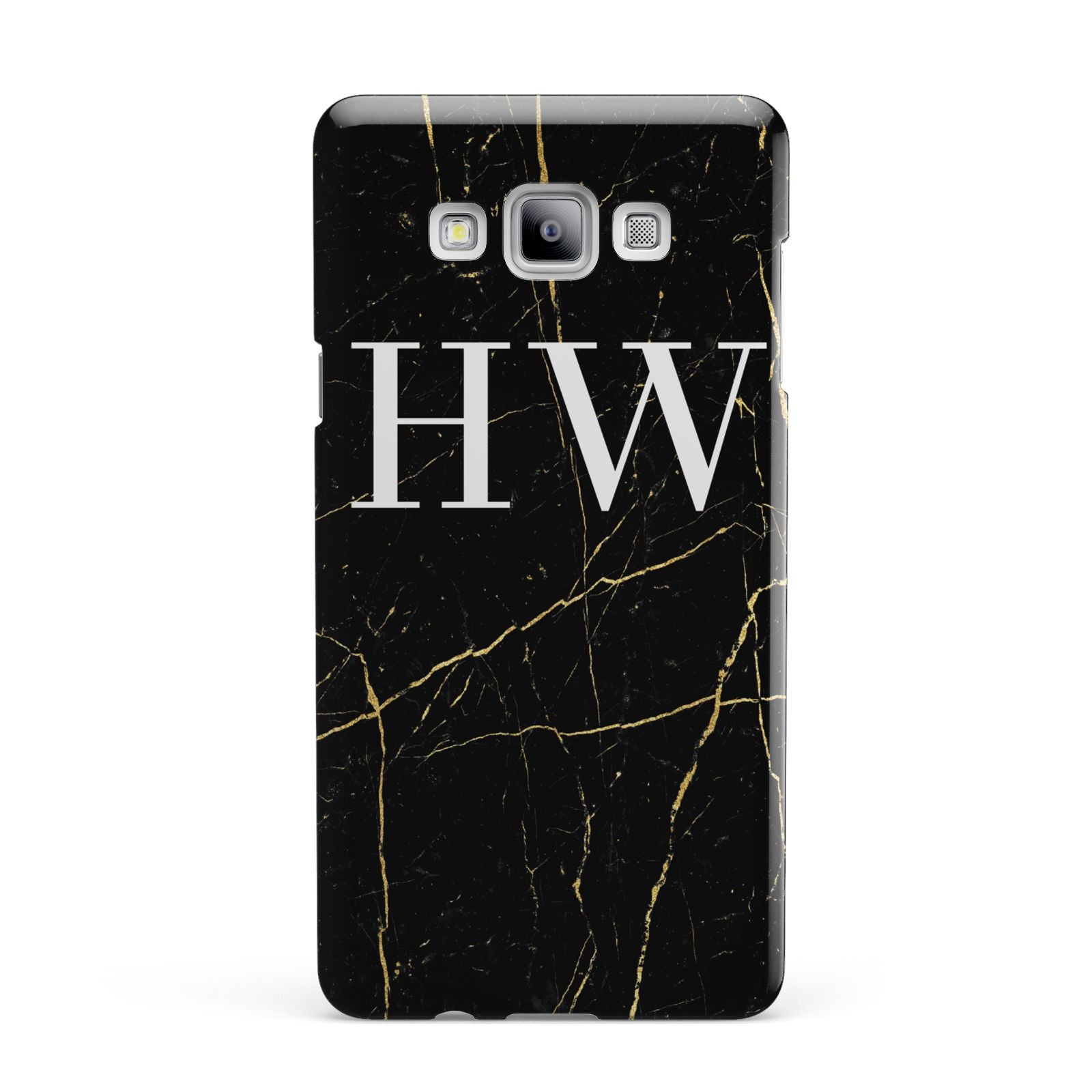 Black Gold Marble Effect Initials Personalised Samsung Galaxy A7 2015 Case