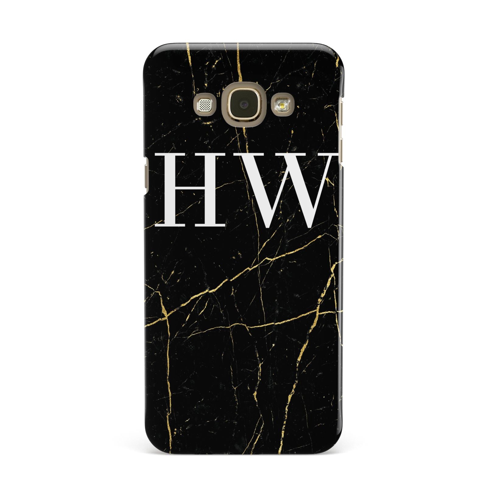 Black Gold Marble Effect Initials Personalised Samsung Galaxy A8 Case
