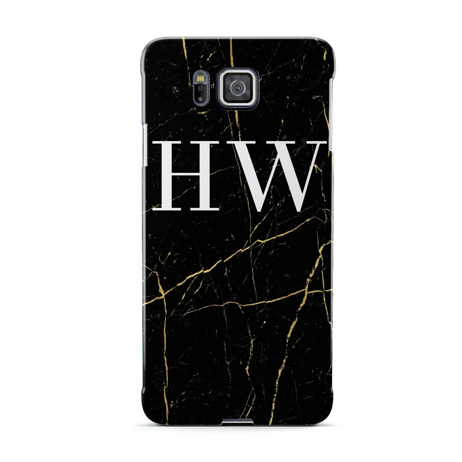 Black Gold Marble Effect Initials Personalised Samsung Galaxy Alpha Case