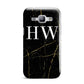 Black Gold Marble Effect Initials Personalised Samsung Galaxy J1 2015 Case