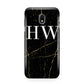 Black Gold Marble Effect Initials Personalised Samsung Galaxy J3 2017 Case