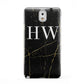 Black Gold Marble Effect Initials Personalised Samsung Galaxy Note 3 Case