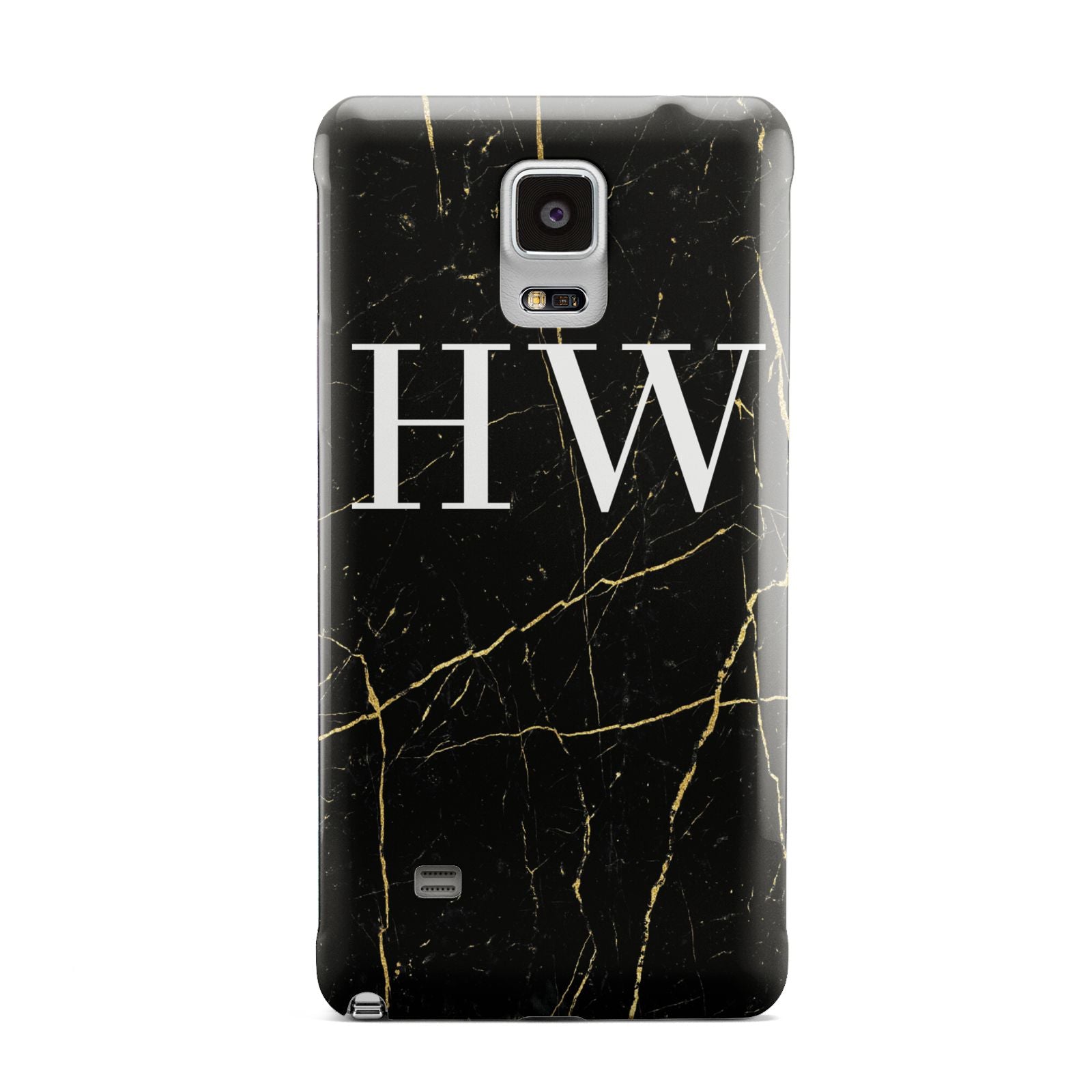 Black Gold Marble Effect Initials Personalised Samsung Galaxy Note 4 Case