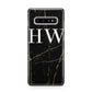 Black Gold Marble Effect Initials Personalised Samsung Galaxy S10 Plus Case