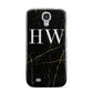 Black Gold Marble Effect Initials Personalised Samsung Galaxy S4 Case