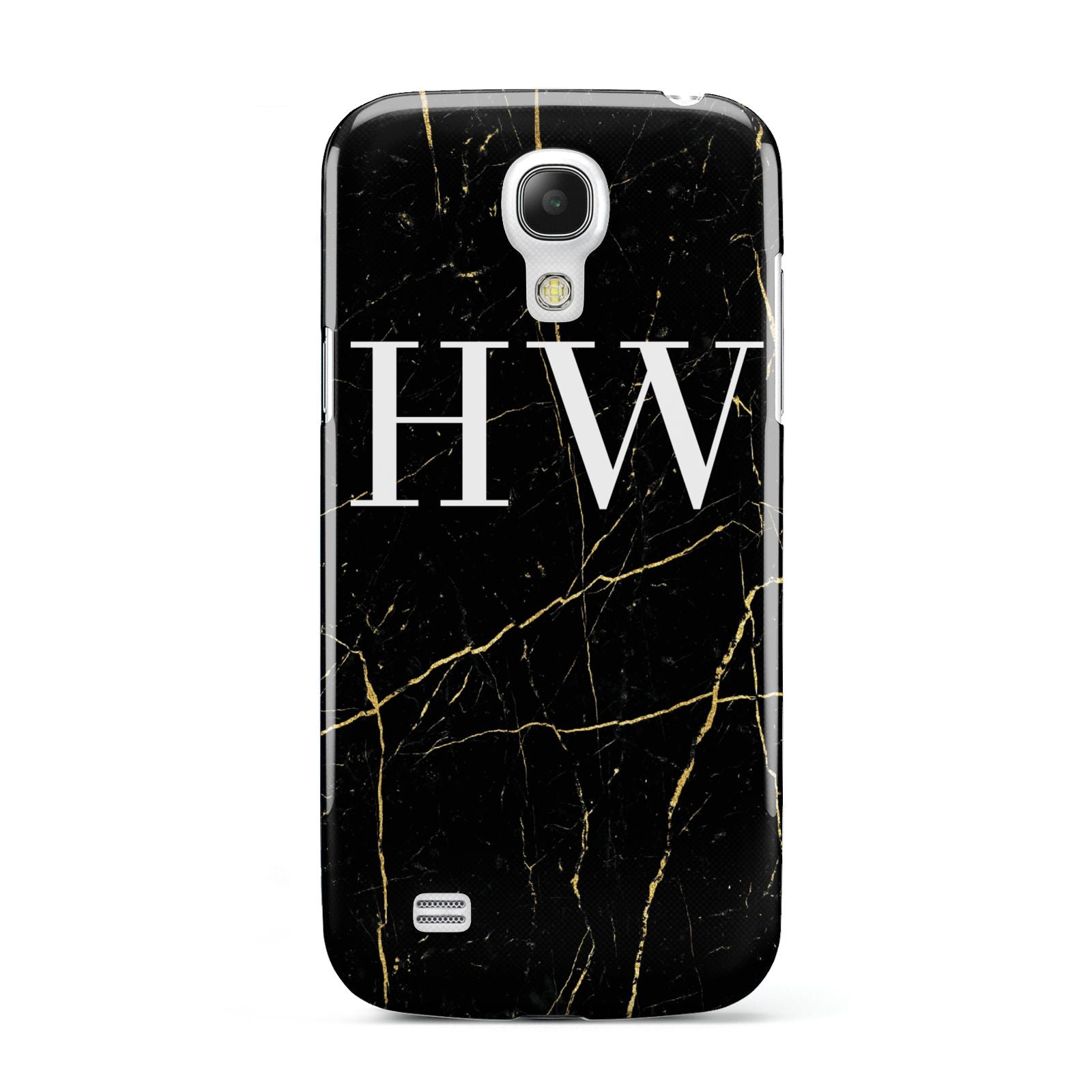 Black Gold Marble Effect Initials Personalised Samsung Galaxy S4 Mini Case