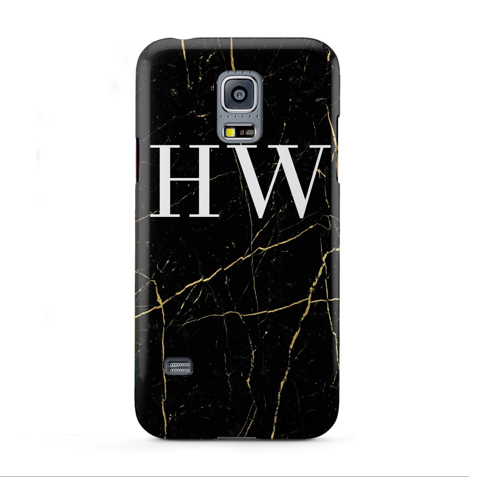 Black Gold Marble Effect Initials Personalised Samsung Galaxy S5 Mini Case