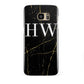 Black Gold Marble Effect Initials Personalised Samsung Galaxy S7 Edge Case